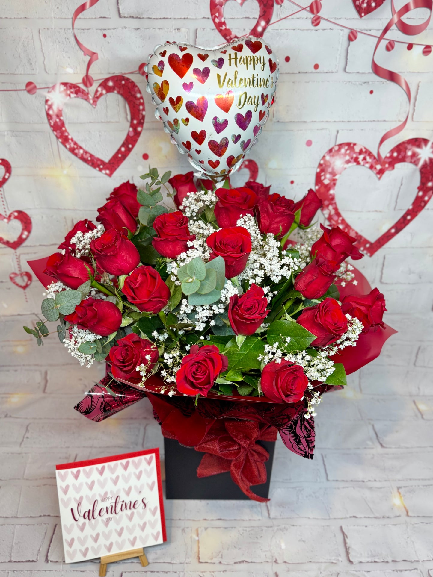 Valentine’s 24 Premium Red Rose Special with Card & Balloon NATIONAL