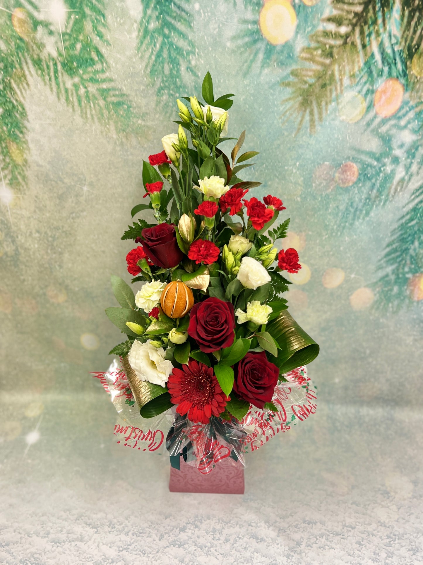 Christmas Tall Front Facing Aqua