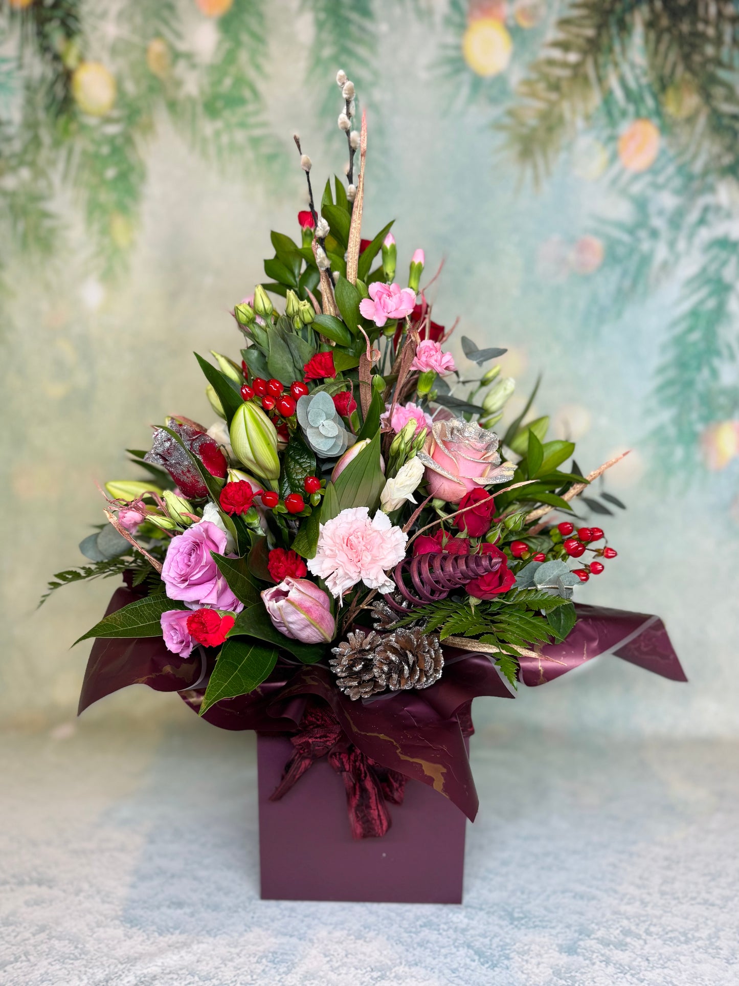 Christmas Luxury Tall Pyramid Shape Aqua