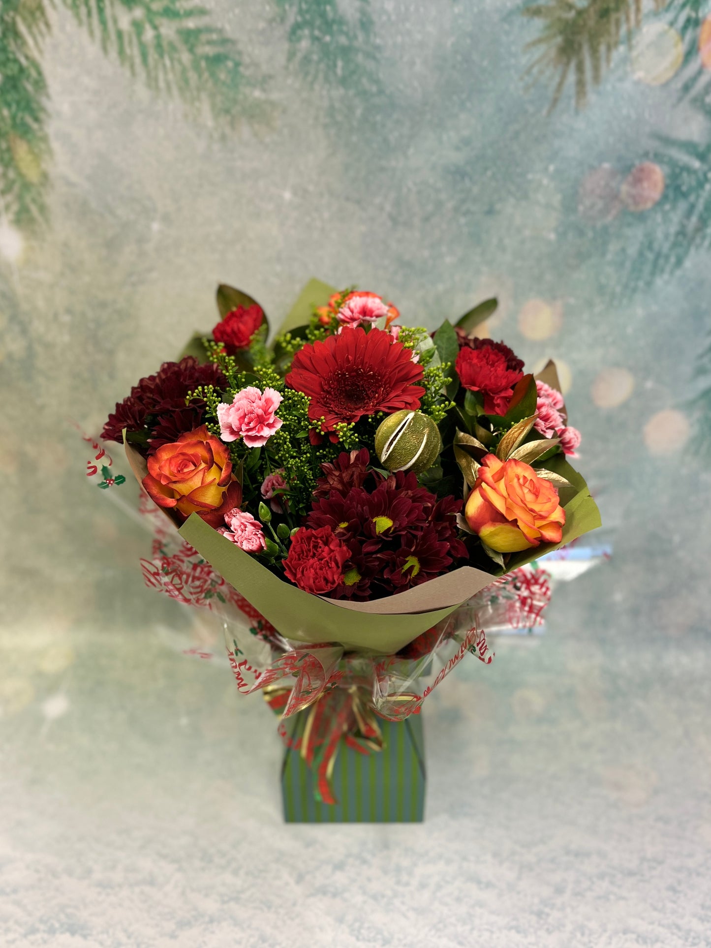 Christmas Tall Round Aqua