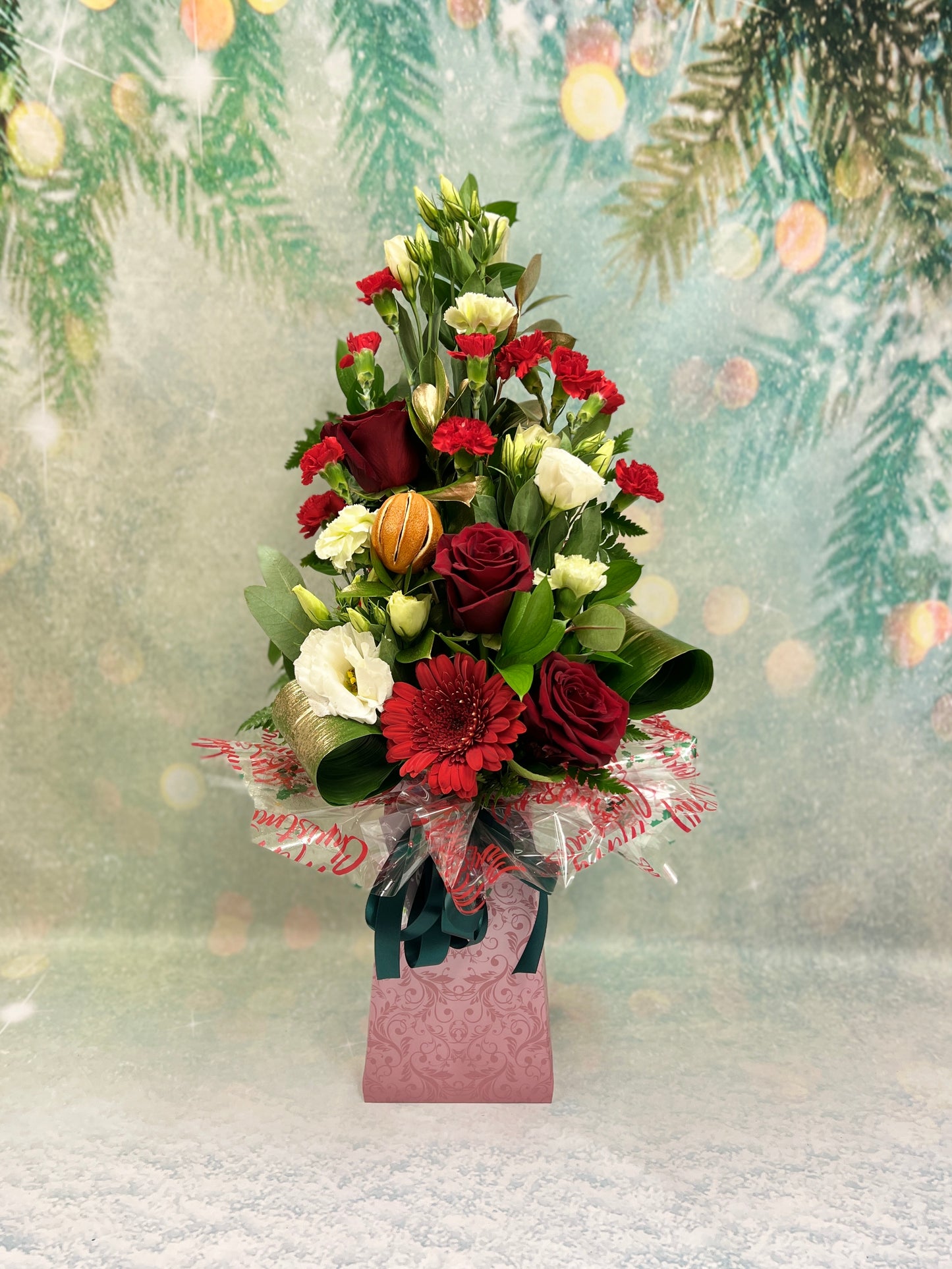 Christmas Tall Front Facing Aqua