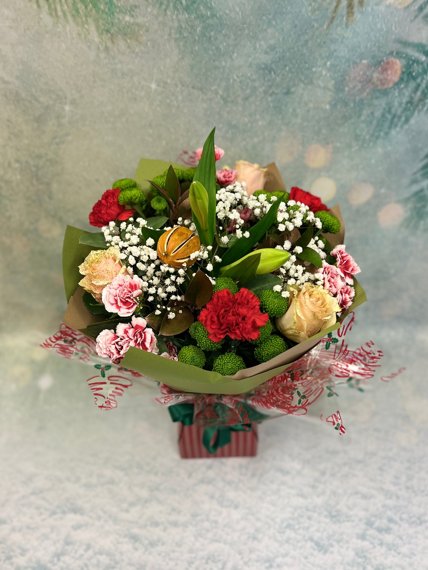 Christmas Tall Round Aqua