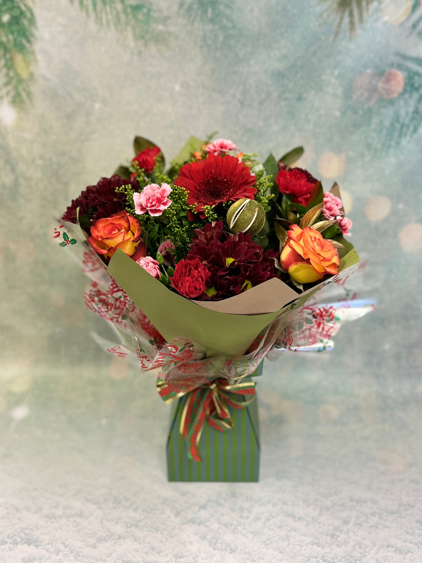 Christmas Tall Round Aqua