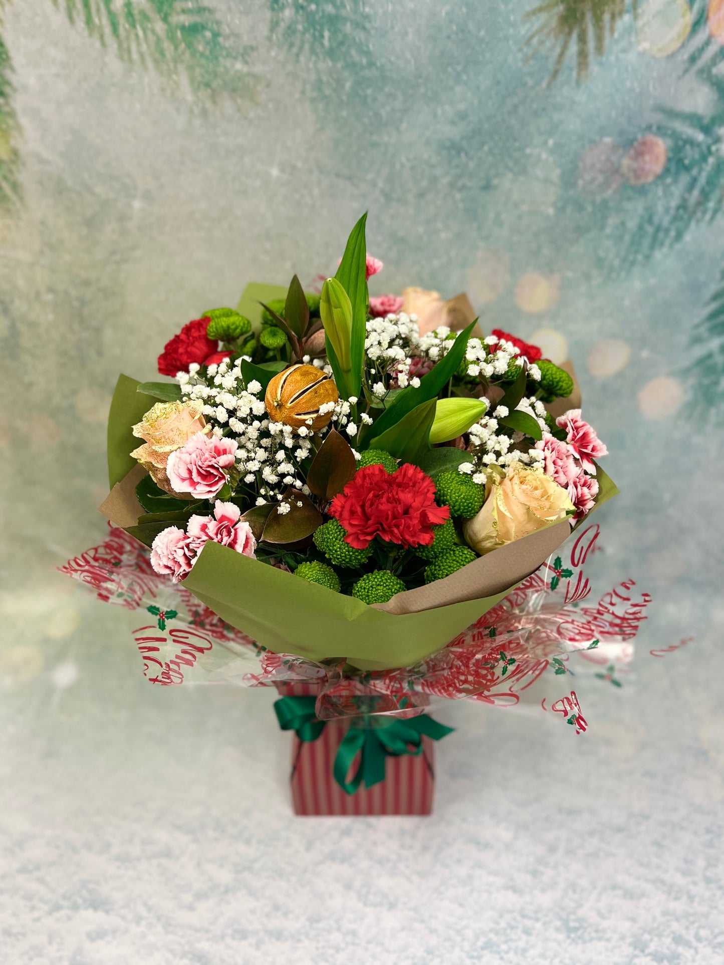 Christmas Tall Round Aqua