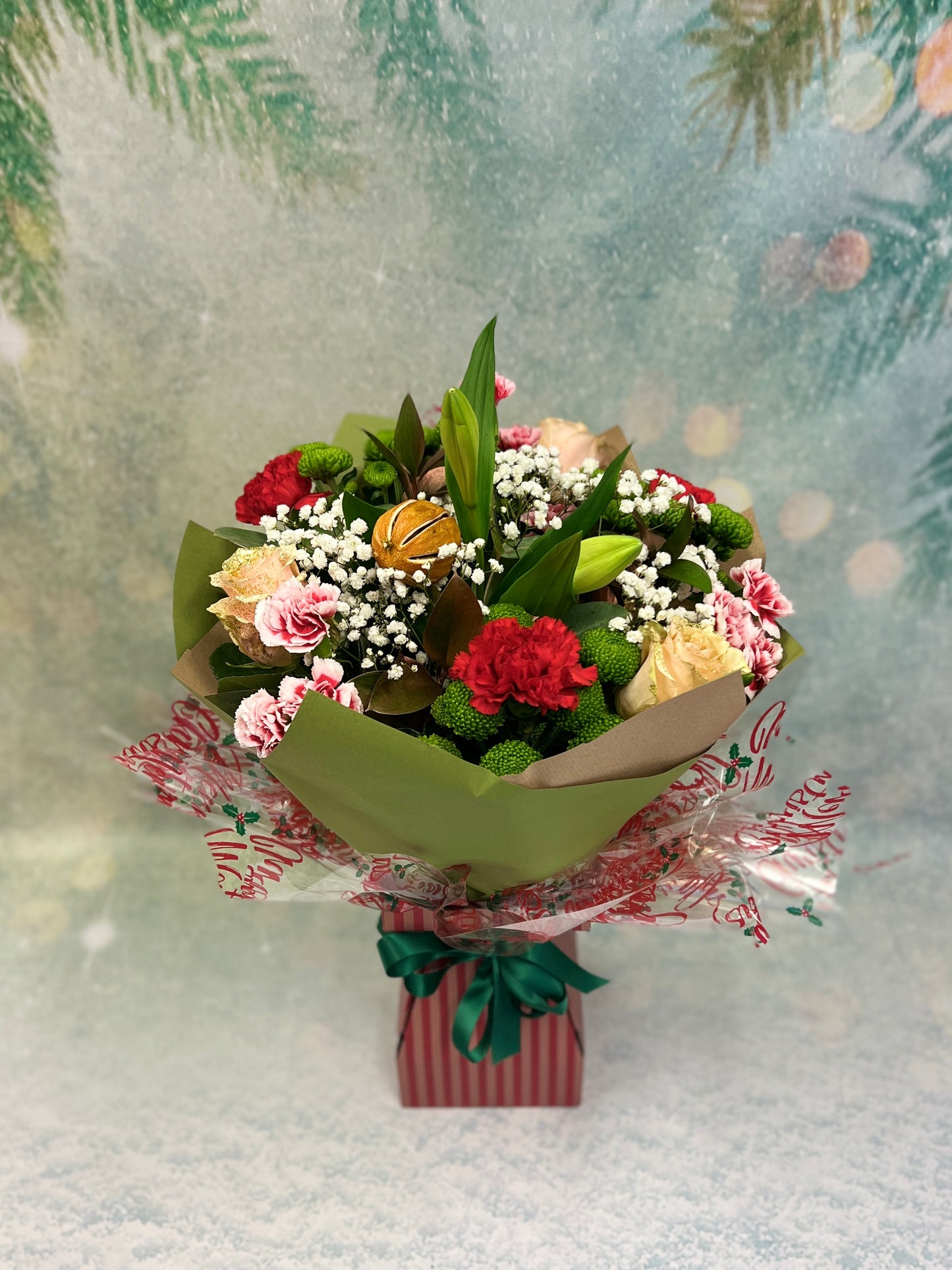 Christmas Tall Round Aqua