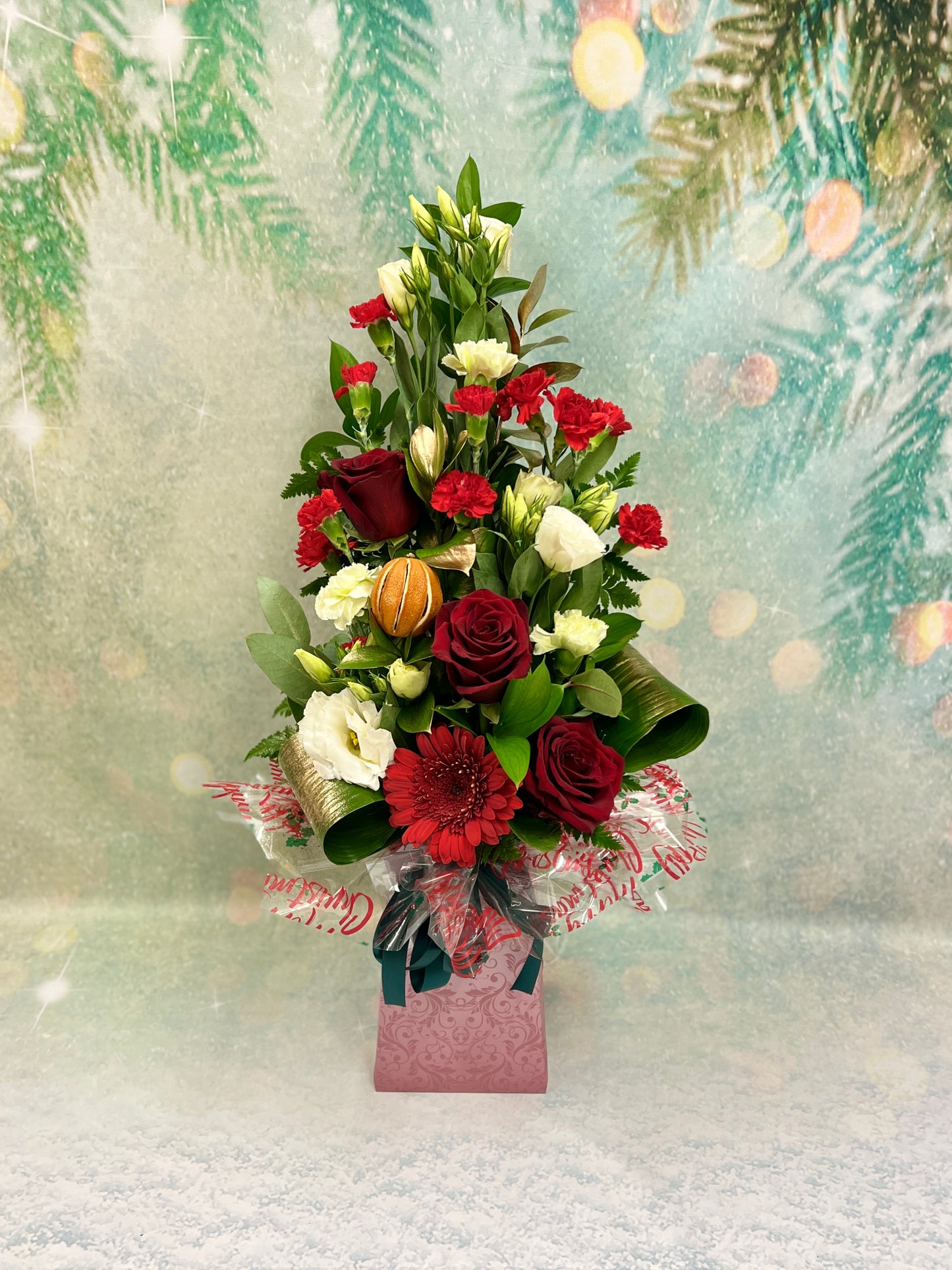 Christmas Tall Front Facing Aqua