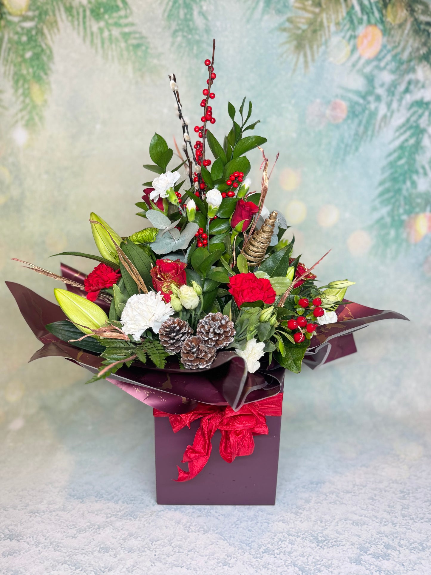 Christmas Luxury Tall Pyramid Shape Aqua