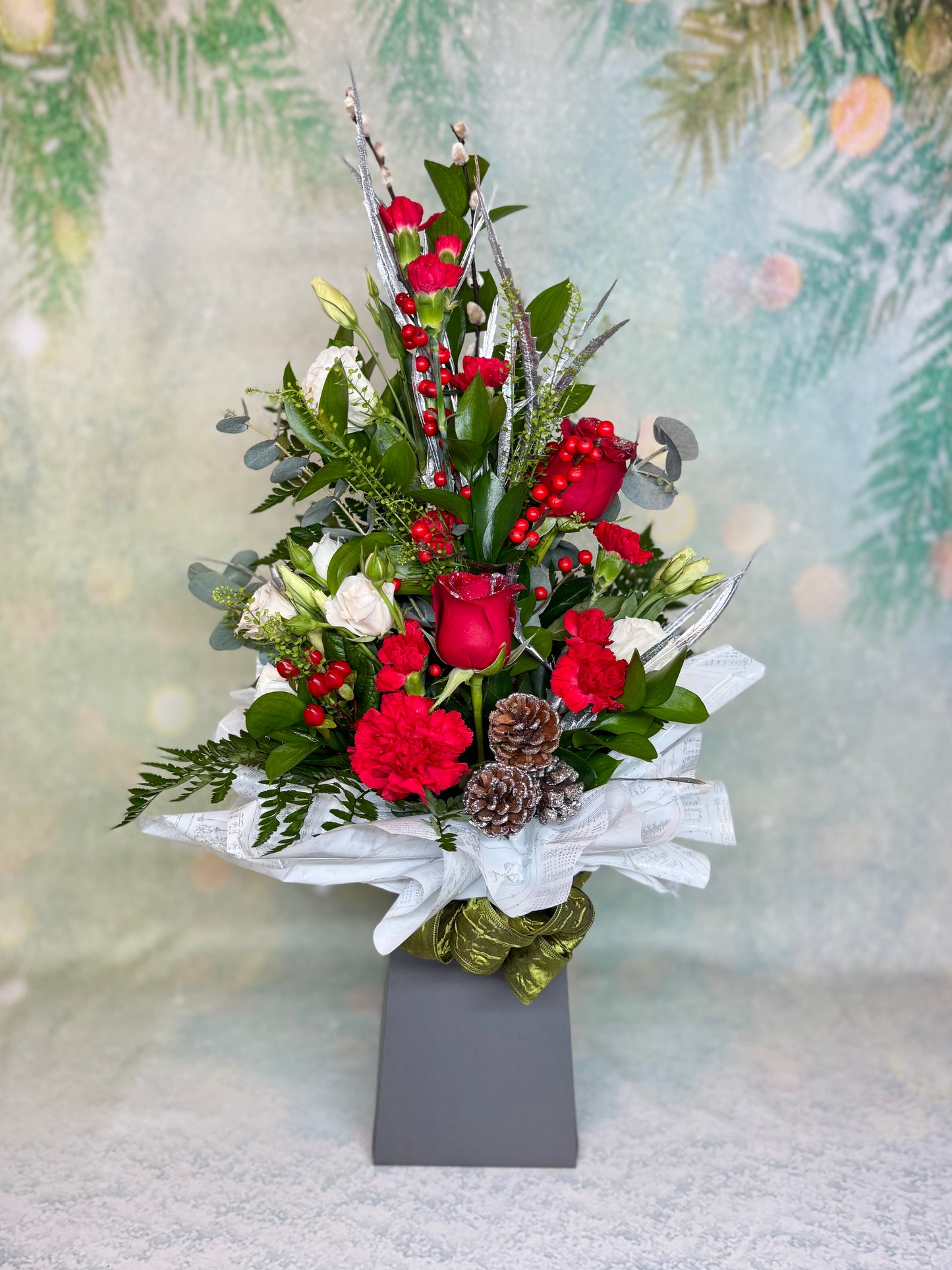 Christmas Tall Front Facing Aqua