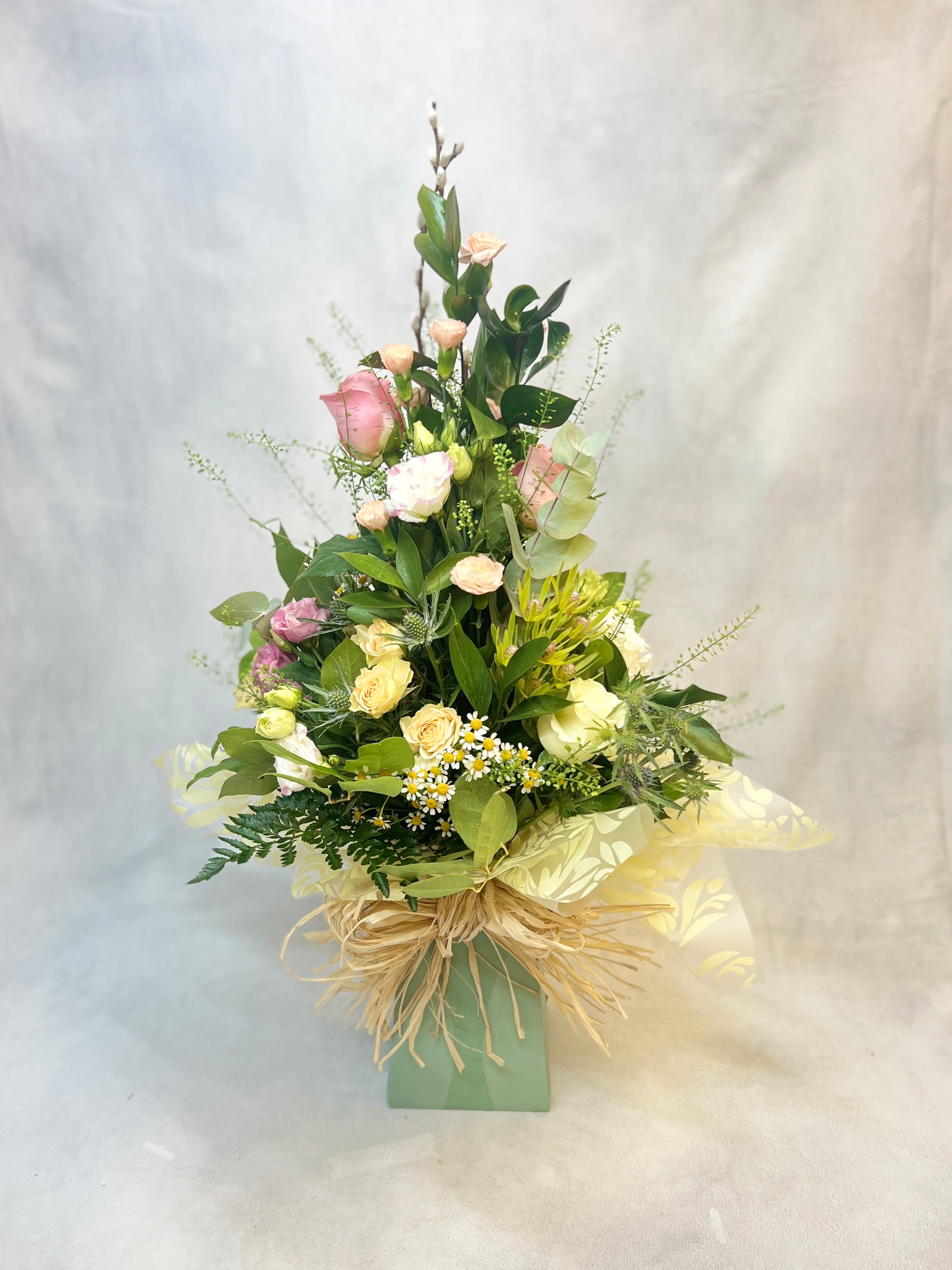 Rustic Aqua Flower Arrangement - Free Same Day Delivery – The Flower ...