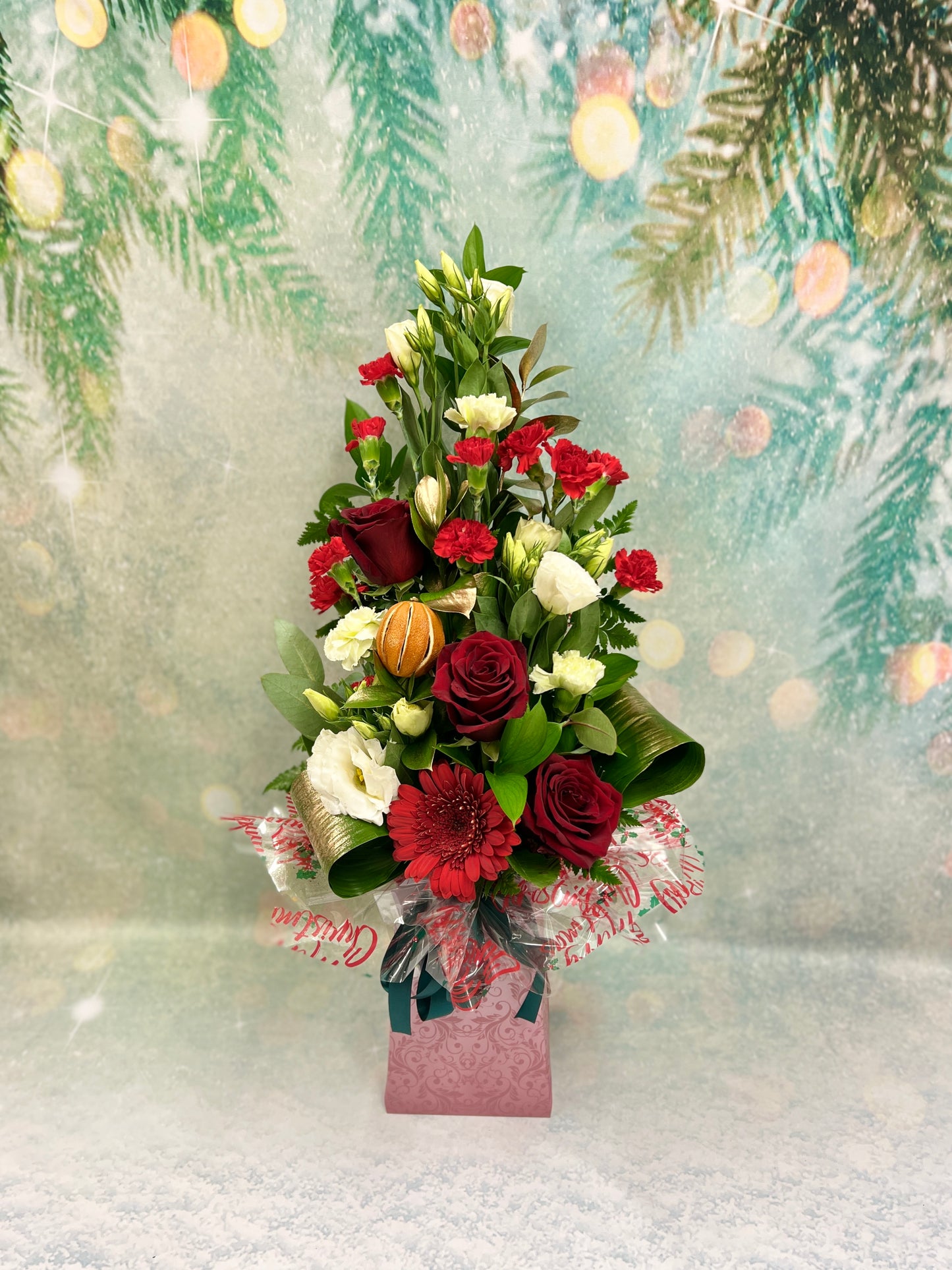 Christmas Tall Front Facing Aqua